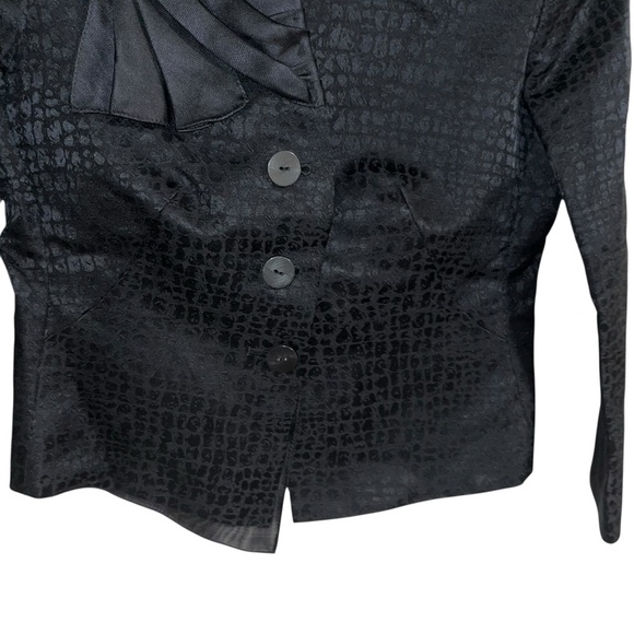 Armani Collezioni Black Textured Satin Jacket Blazer Women’s Size 6 Evening - Picture 3 of 6